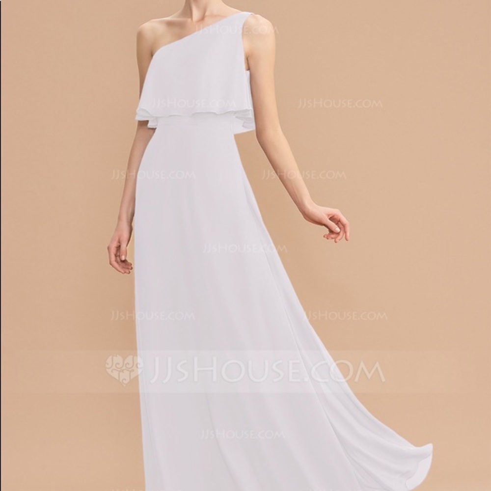 JJ’s house white one shoulder dress
